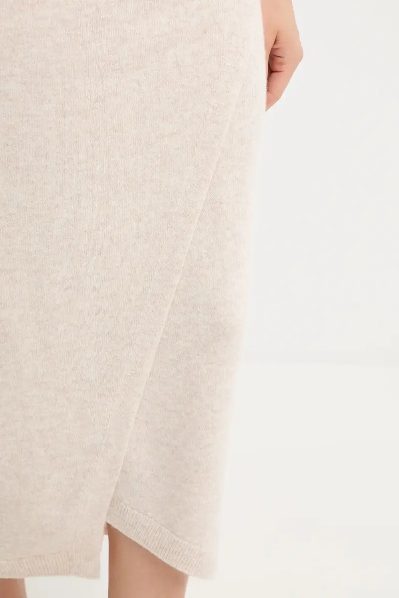 gonna in lana colore beige 88299 miniatura 4