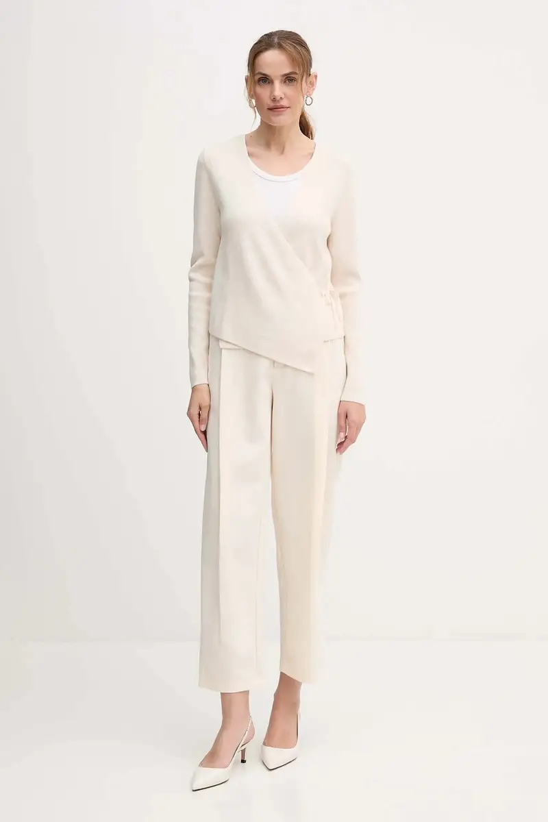 pantaloni donna colore beige 85747 miniatura 2