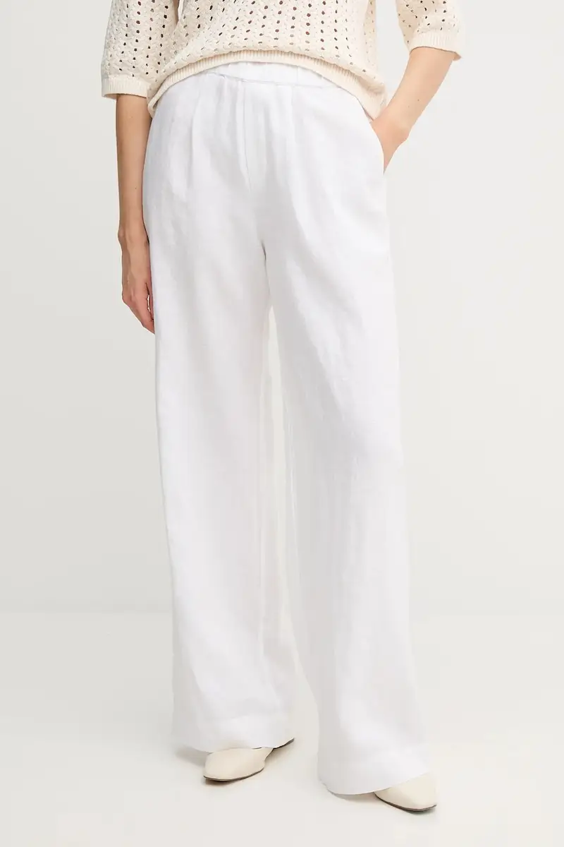 pantaloni in lino donna colore bianco 92821