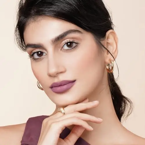 Oulac Rossetto Liquido Matte, Prugna Malva Rossetti Colore Intenso, Tinta Labbra Finish Matte, Lunga Tenuta, Ricco di miniatura 2