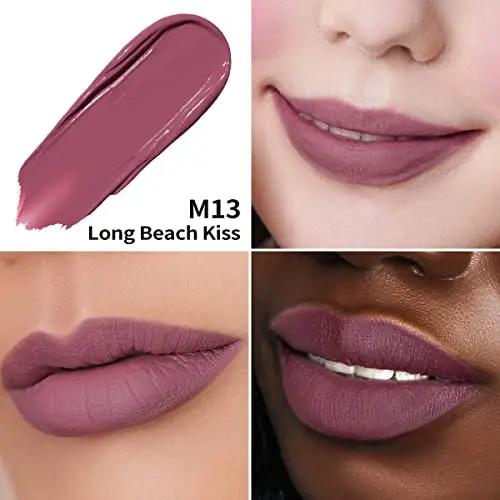 Oulac Rossetto Liquido Matte, Prugna Malva Rossetti Colore Intenso, Tinta Labbra Finish Matte, Lunga Tenuta, Ricco di miniatura 3