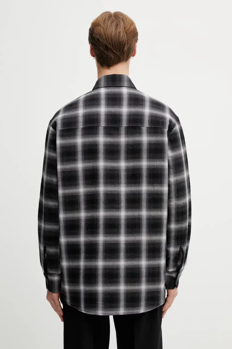 camicia in cotone Moss Nero miniatura 3