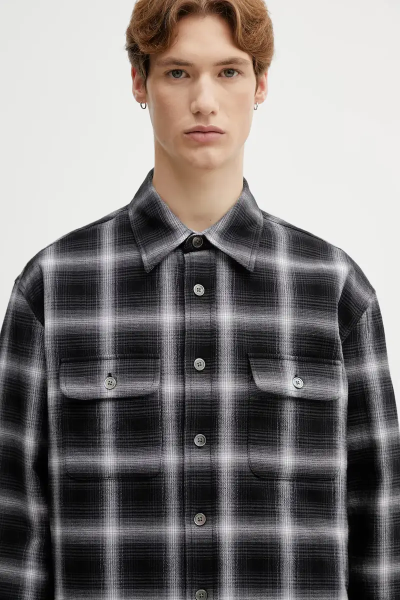 camicia in cotone Moss Nero miniatura 4