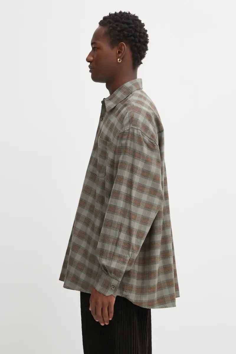 camicia in cotone uomo colore verde M4252BI miniatura 2