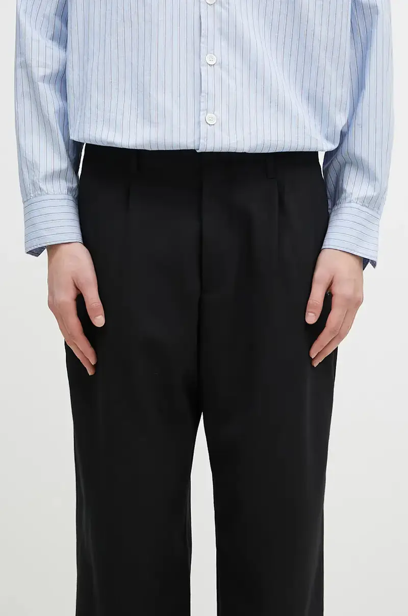 pantaloni in lana Borrowed Chino colore nero M421BBPW miniatura 4