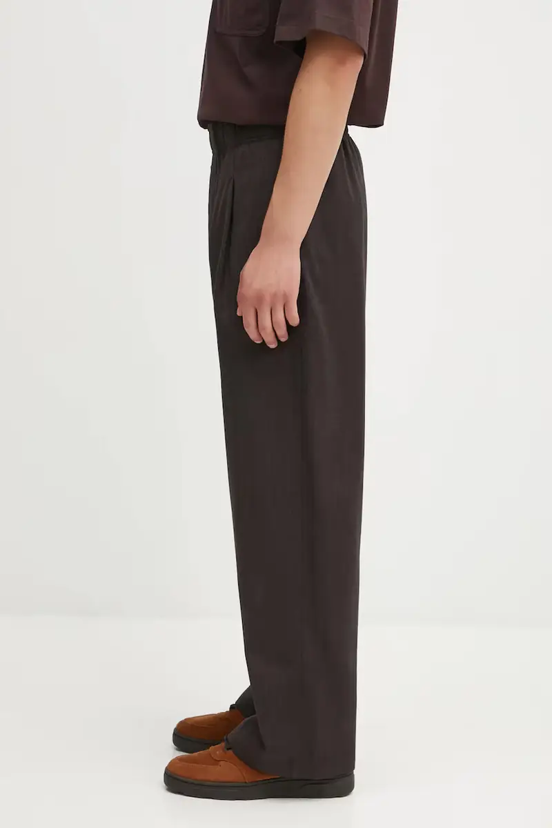 pantaloni in lana Leisure uomo colore marrone M4254LH miniatura 2