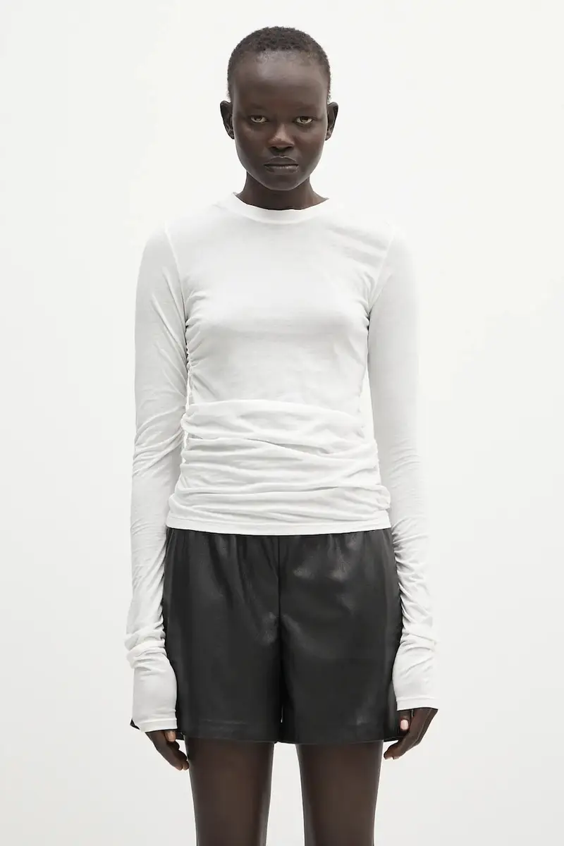 top a maniche lunghe in cotone Strain Slim Longsleeve colore bianco W2256SW