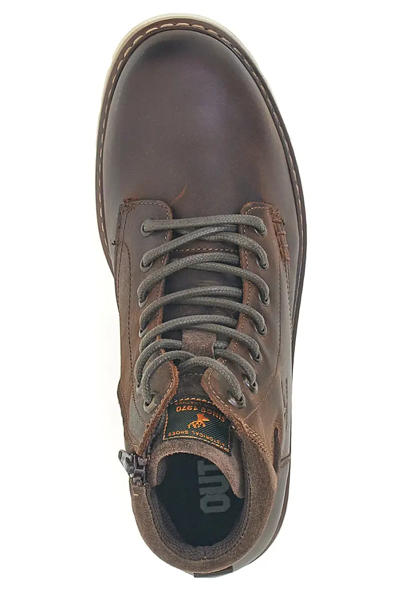 Stivaletti marroni in vera pelle con suola chiara Output 252560008 [CAFFE'] miniatura 3