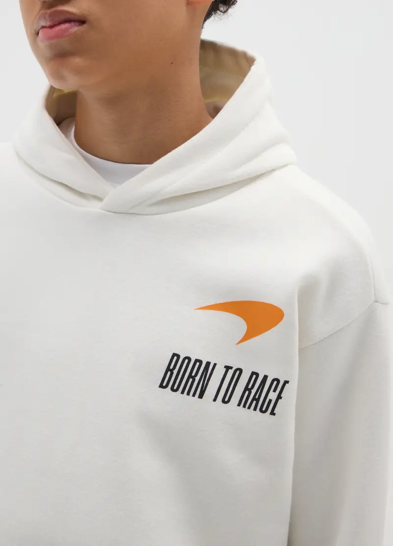 Felpa Con Cappuccio Bianca Da Bambino In Misto Cotone Regular Fit, Unisex, Bianco miniatura 3