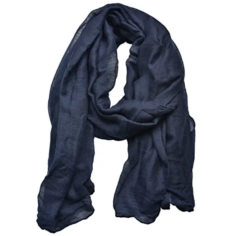 Outrip Sciarpe da donna in cotone leggero e morbido scialle avvolgente, Blu navy, Etichettalia unica