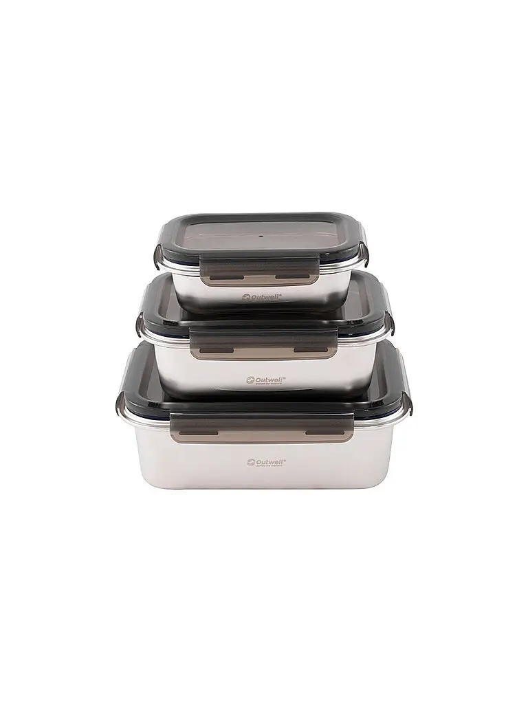 Set di contenitori da campeggio da 3 pezzi argento