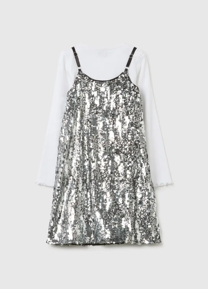 Abito Da Bambina Multicolor Regular Fit Con Paillettes, Multicolor miniatura 2