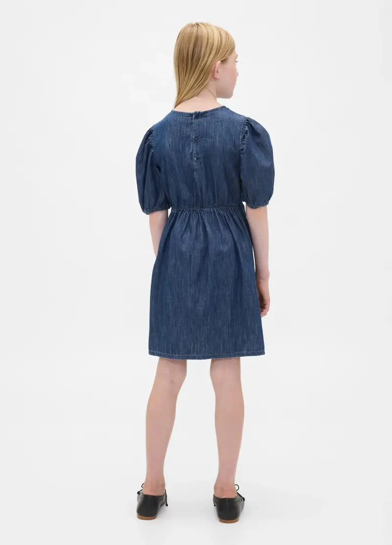 Abito In Denim Per Bambina, Nero miniatura 2