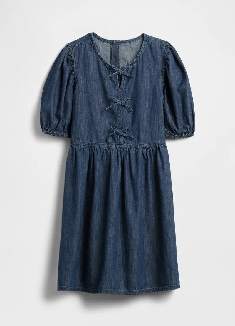 Abito In Denim Per Bambina, Nero miniatura 3