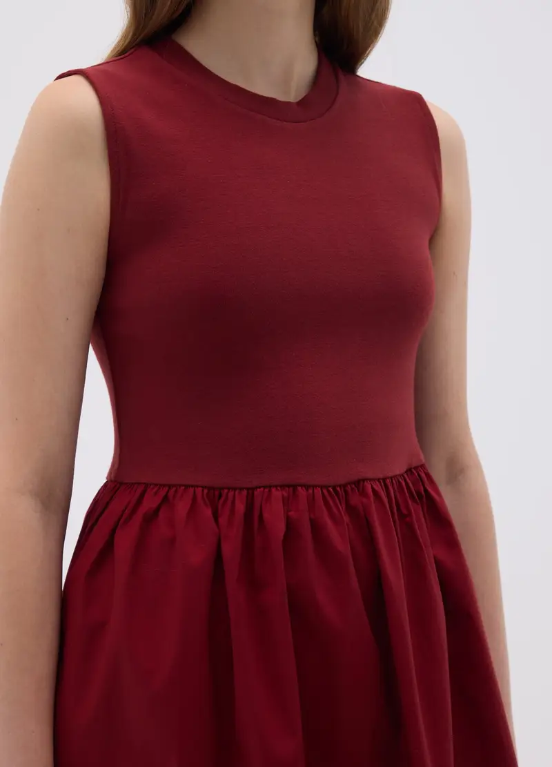 OVS, Abito Midi In Cotone Rosso Regular Fit, Donna, Rosso, Taglia: XS miniatura 3