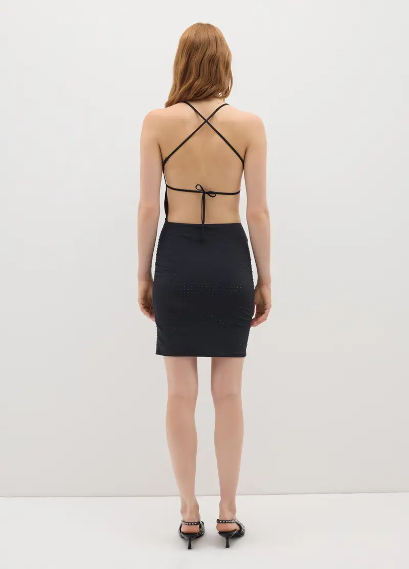 OVS, Abito Tubino In Tessuto Elasticizzato Nero, Donna, Nero, Taglia: XS miniatura 3