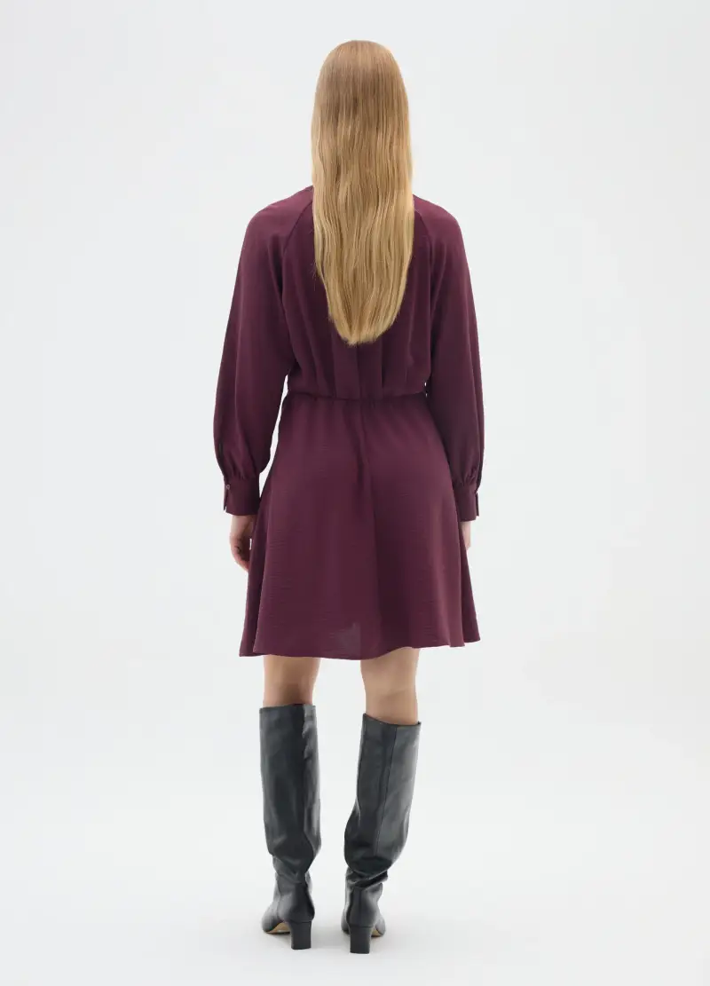 Abito Viola Vinaccia Regular Fit A Maniche Lunghe, Donna, Viola miniatura 3