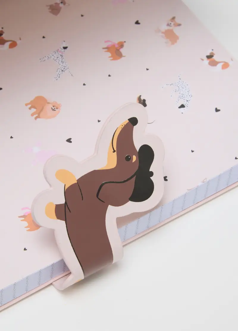 Agenda In Carta Rosa Con Fermaglio Cane, Donna, Multicolor miniatura 3