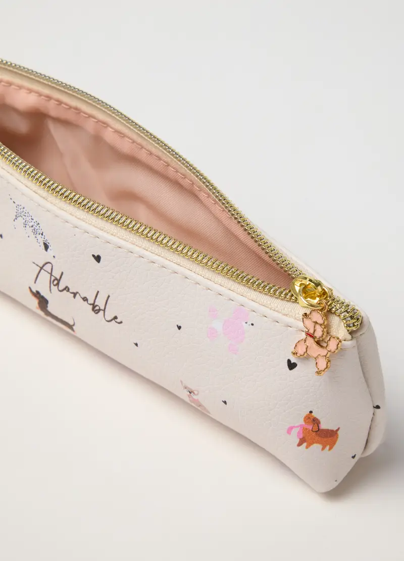 OVS, Astuccio In Pvc Beige Con Stampa, Donna, Beige, Taglia: ONE SIZE miniatura 2