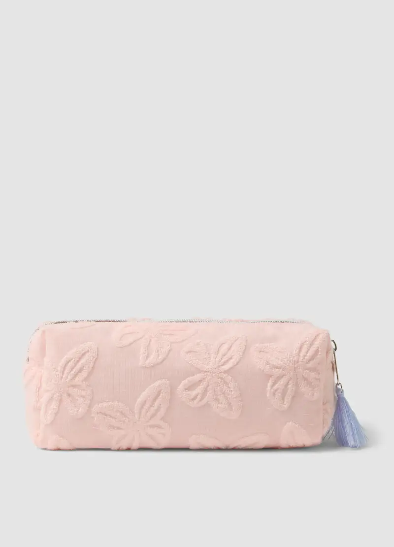 Astuccio Rosa Con Ricamo A Farfalla, Donna, Rosa miniatura 2