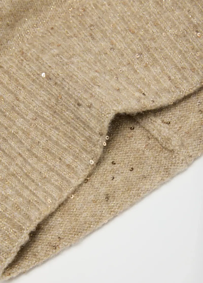 Beanie Beige In Misto Tessuto Elasticizzato, Donna, Beige miniatura 2