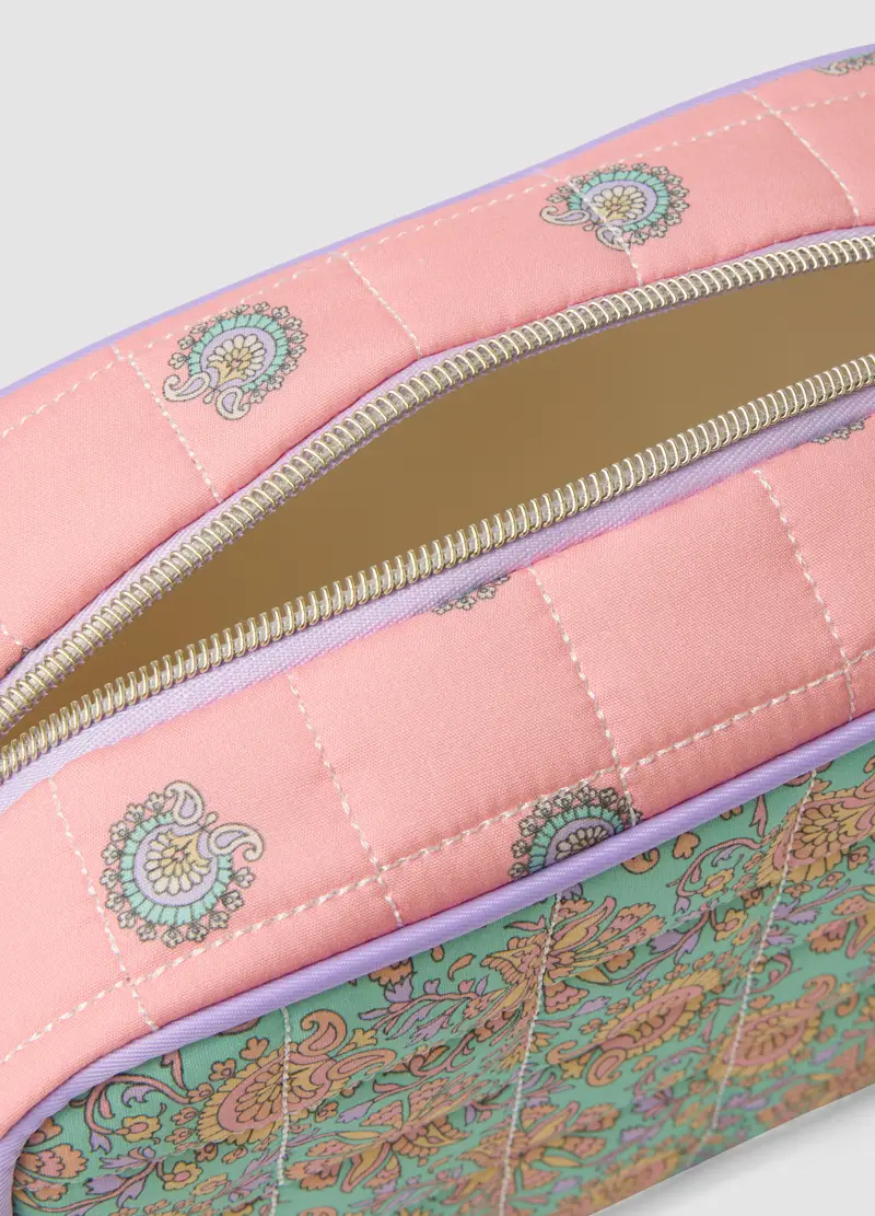 Beauty Case In Puro Cotone Multicolor Con Fantasia, Donna, Multicolor miniatura 3