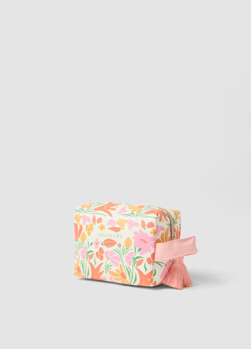 Beauty Case Multicolor Con Motivo Floreale, Donna, Multicolor miniatura 2