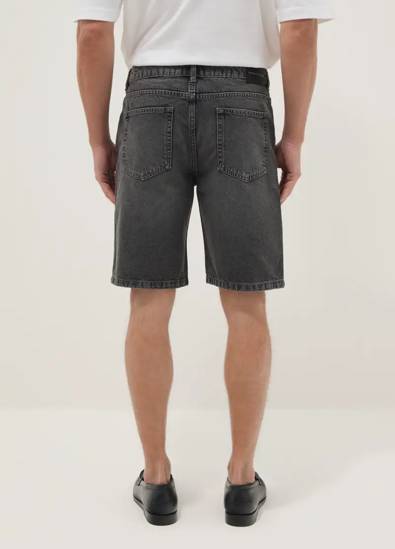 Bermuda Denim Grigi In Puro Cotone Regular Fit, Uomo, Grigio miniatura 3