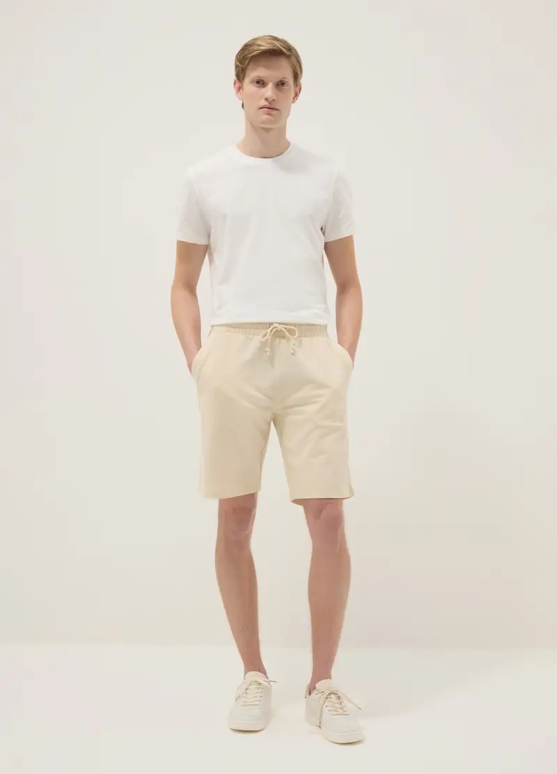 Bermuda In Misto Cotone Beige Regular Fit, Uomo, Beige