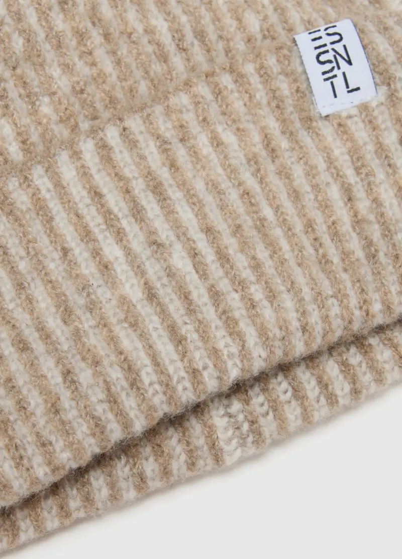 Berretto Beige Elasticizzato, Donna, Beige miniatura 2