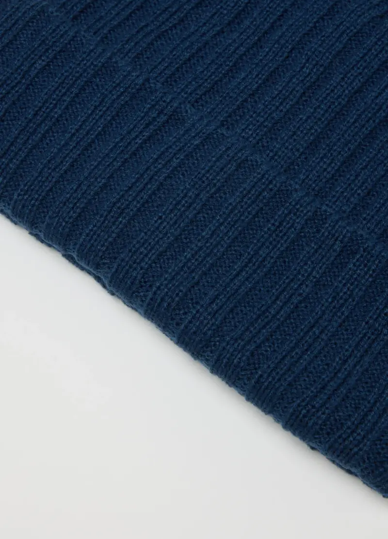 Berretto Blu In Maglia Pesante, Uomo, Blu miniatura 3