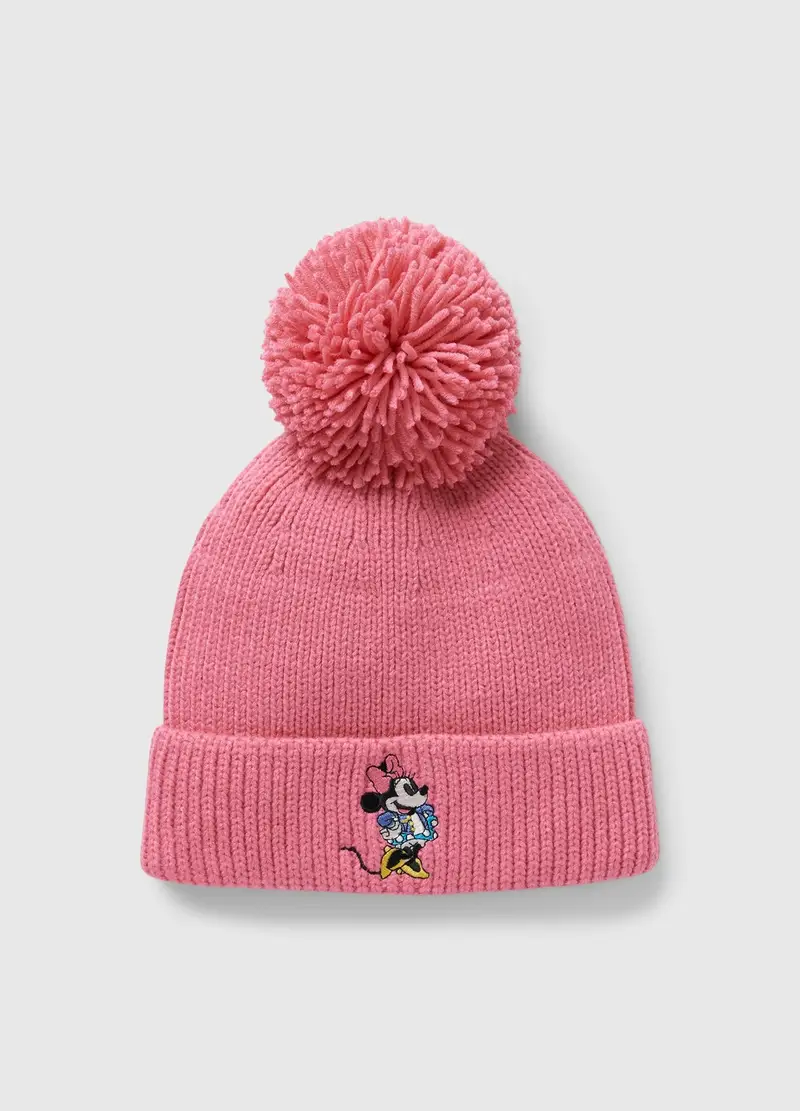 OVS, Berretto Con Pon Pon E Ricamo Minnie, Unisex, Rosa, Taglia: XS/S