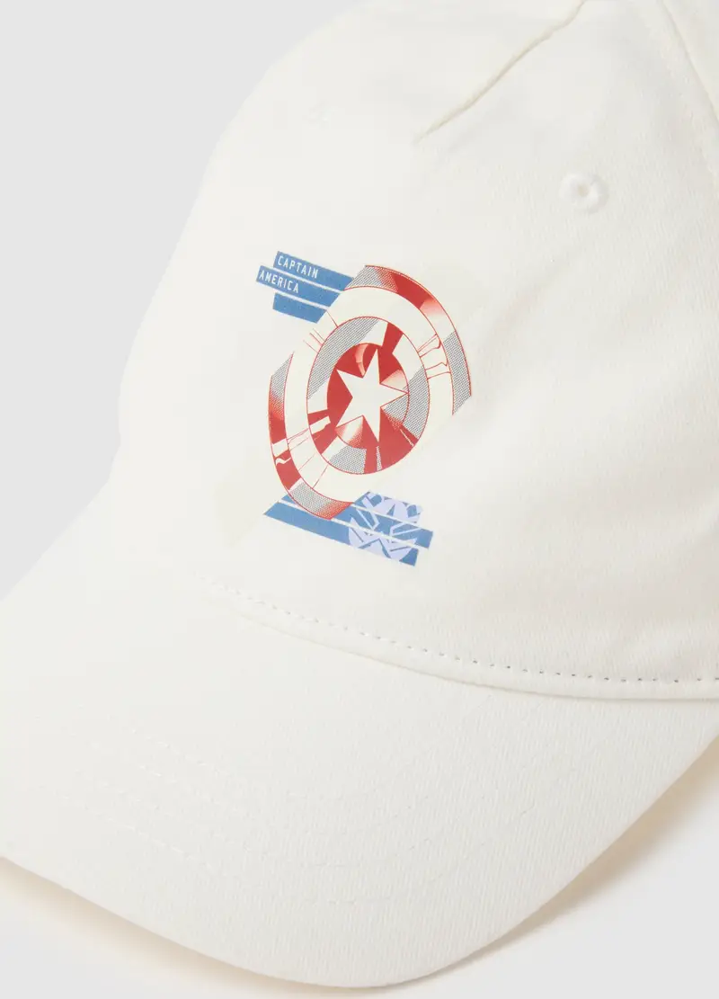 OVS, Berretto Da Baseball Con Stampa Captain America, Bambino, Bianco, Taglia: S/M miniatura 2