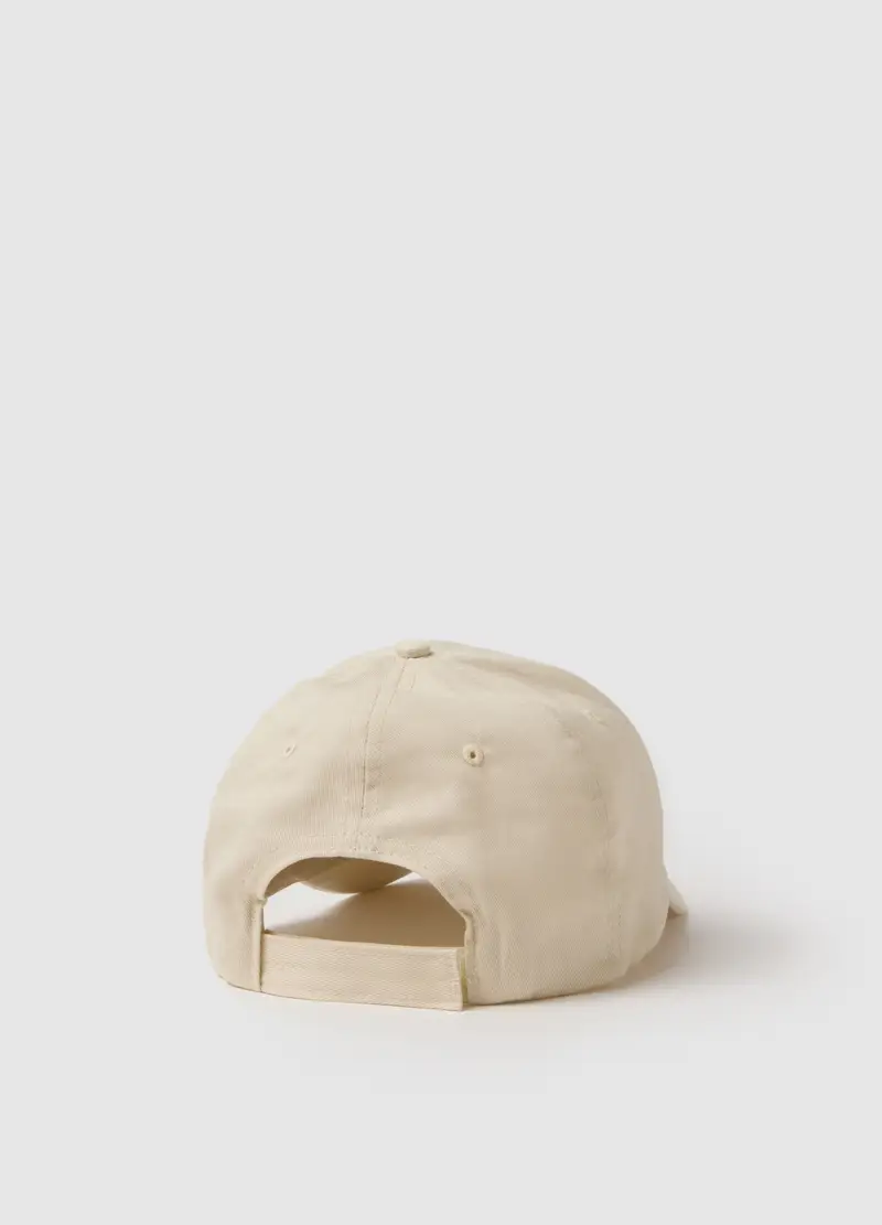 Berretto Da Baseball In Puro Cotone Beige Regular Fit, Uomo, Beige miniatura 2