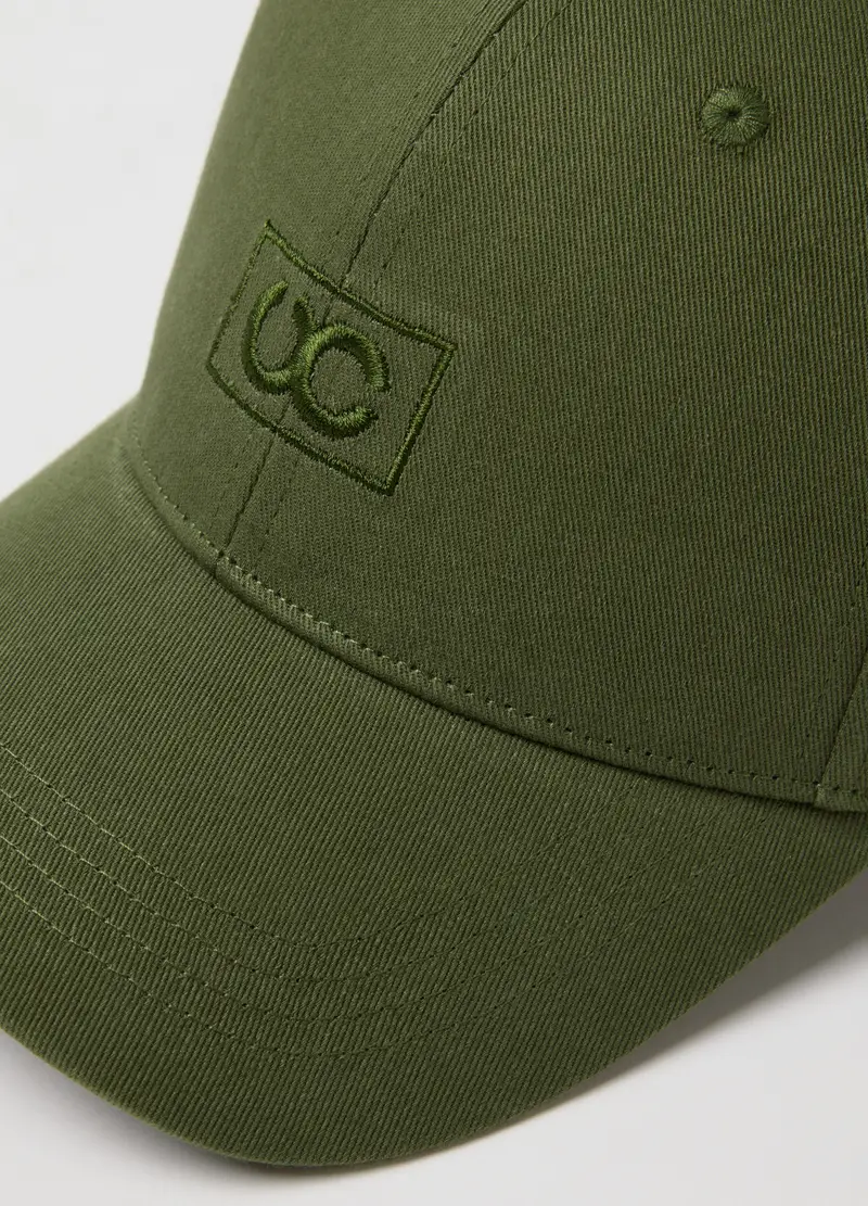 Berretto Da Baseball In Puro Cotone Verde Regular Fit, Uomo, Verde miniatura 3