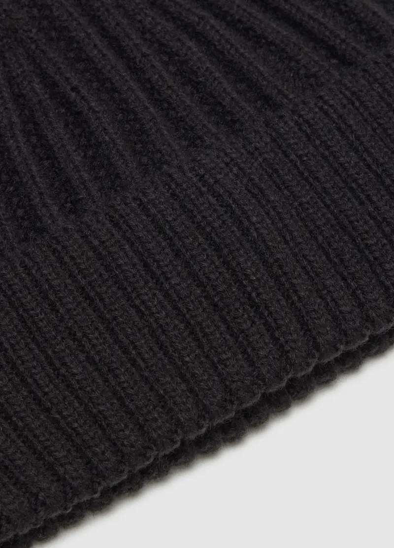 Berretto In Maglia Nero, Uomo, Nero miniatura 2