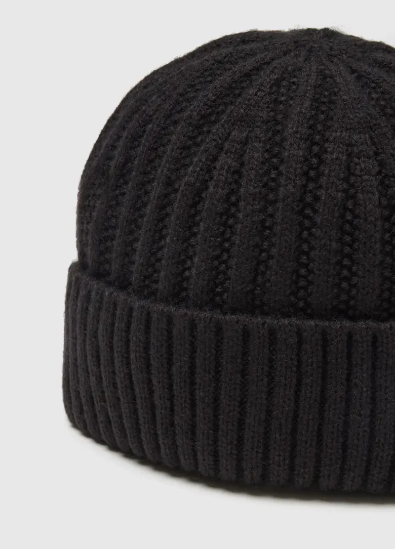 Berretto In Maglia Nero, Uomo, Nero miniatura 3