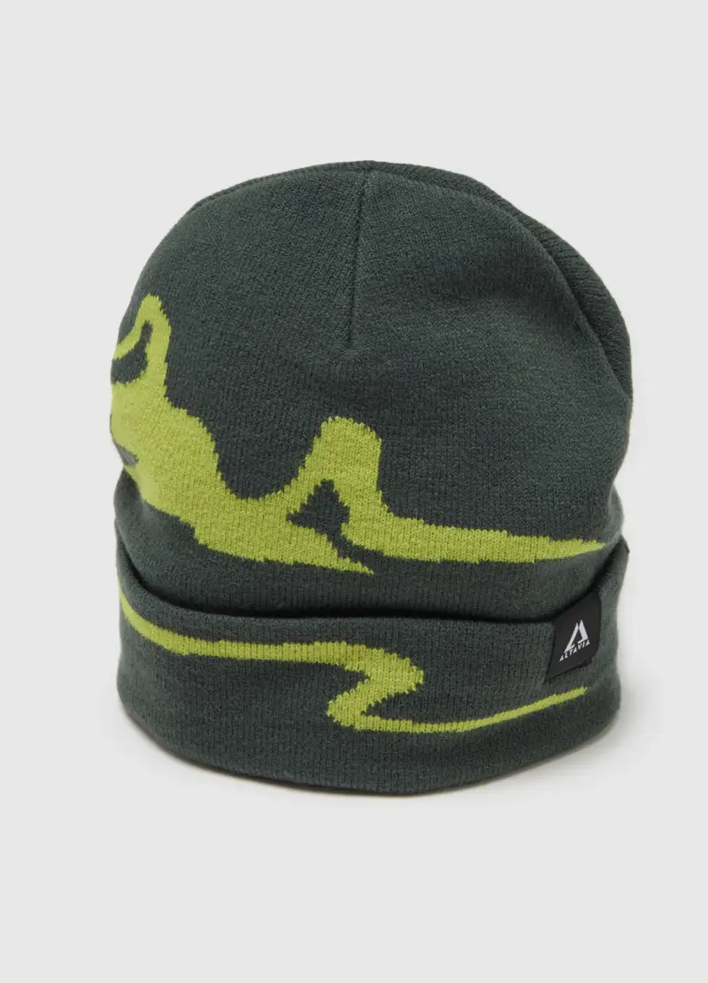 Berretto Jacquard Con Motivo Grafico A Contrasto Altavia With Deborah Compagnoni, Donna, Verde miniatura 3