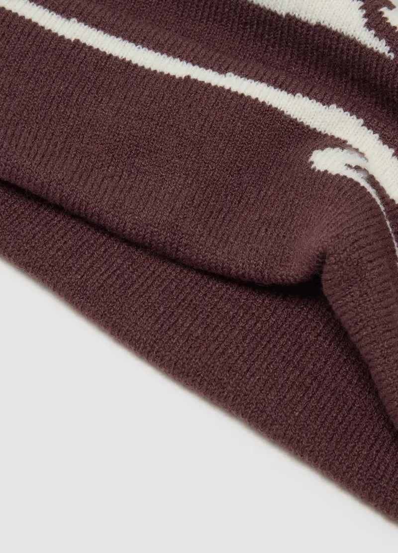 Berretto Jacquard Con Motivo Grafico A Contrasto Altavia With Deborah Compagnoni, Donna, Viola miniatura 3