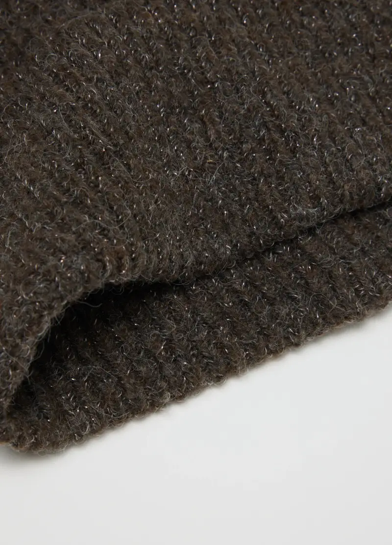 Berretto Marrone Lavorato A Maglia, Donna, Marrone miniatura 2