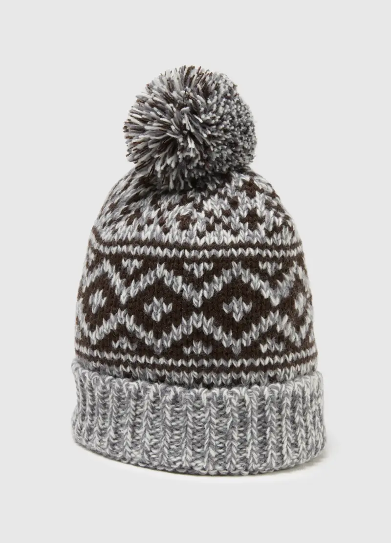 , Berretto Multicolor Con Pompon, Uomo, Multicolor miniatura 3