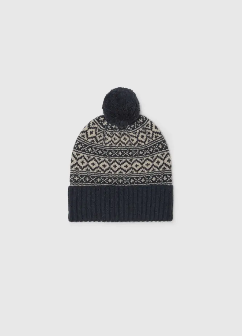 Berretto Multicolor Con Pon Pon, Uomo, Multicolor