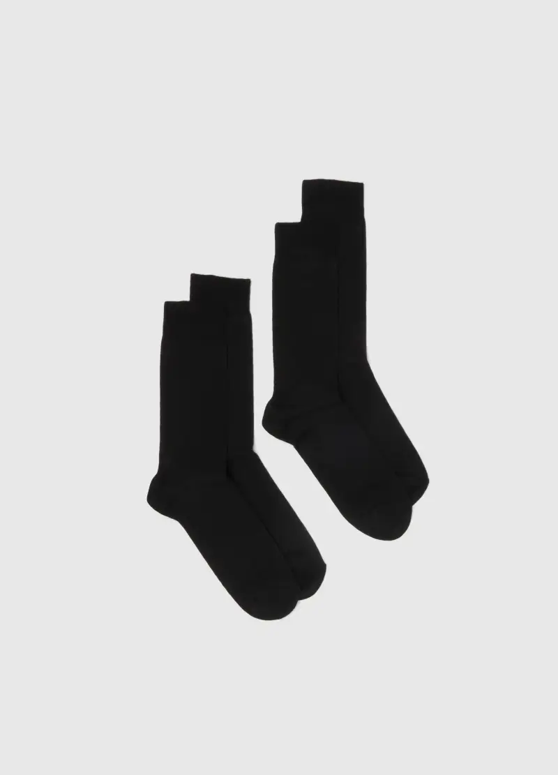 Bipack Calze Corte In Misto Cotone Nero Regular Fit, Uomo, Nero