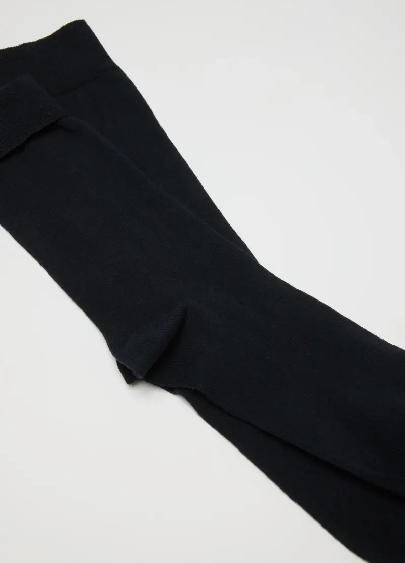 Bipack Calzini In Misto Cotone Blu Elasticizzati, Uomo, Blu miniatura 2