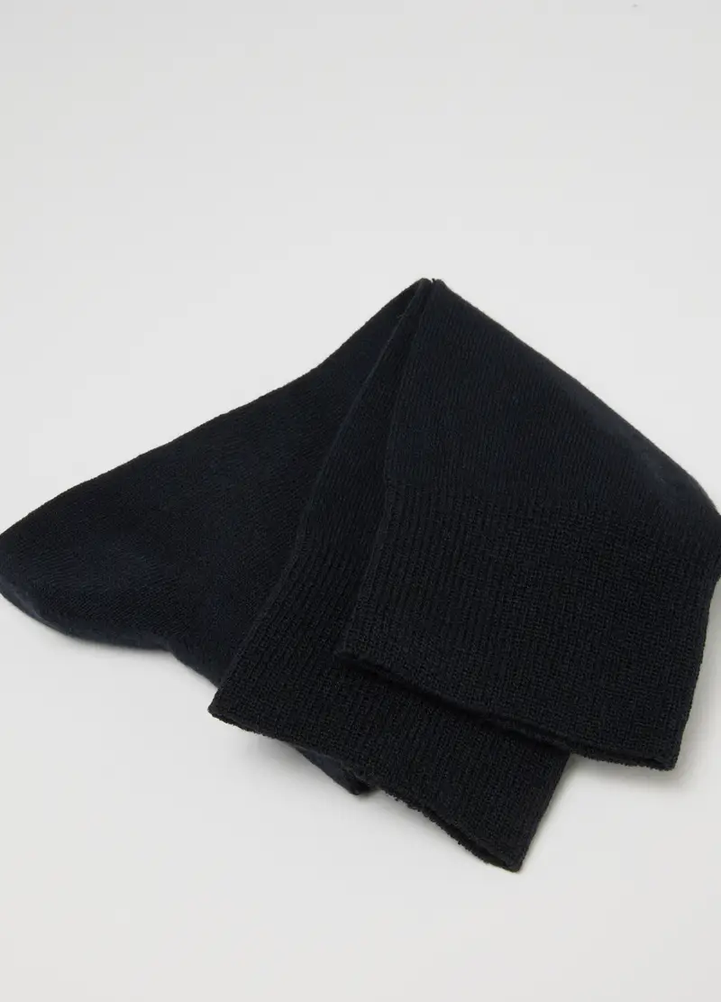 Bipack Calzini In Misto Cotone Blu Elasticizzati, Uomo, Blu miniatura 3