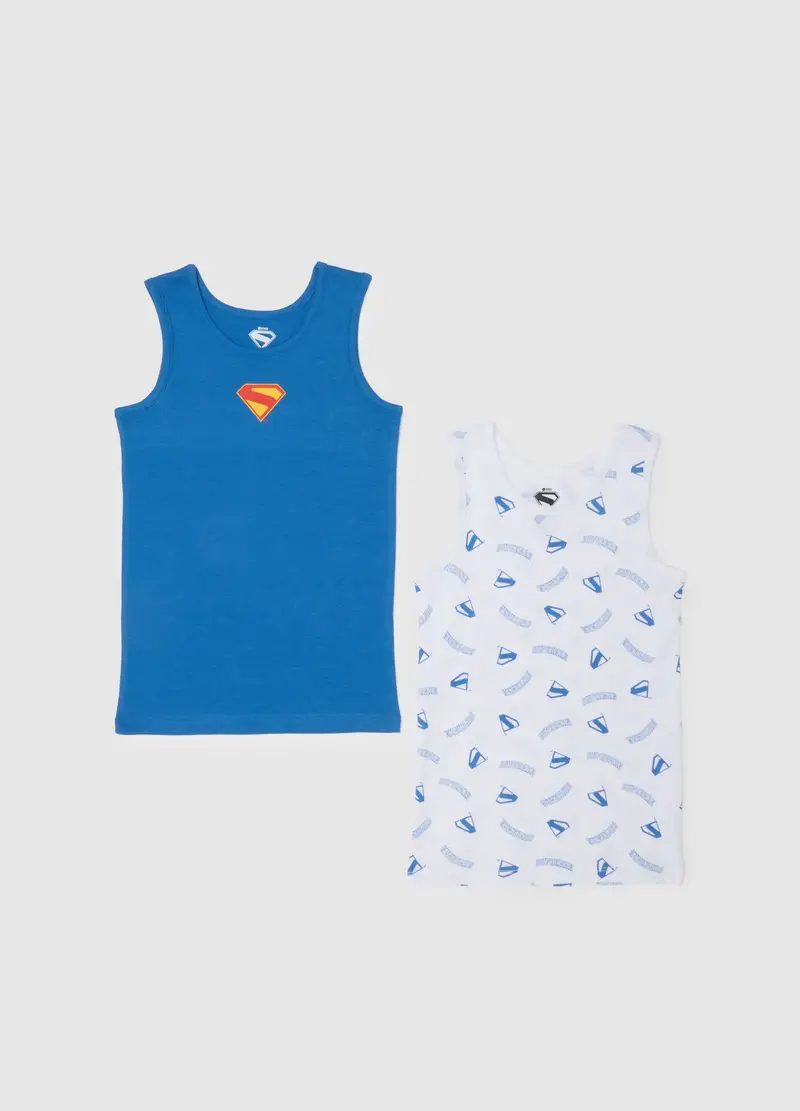 OVS, Bipack Canottiere Da Bambino In Puro Cotone Multicolor Con Stampa Superman, Multicolor, Taglia: 3-4