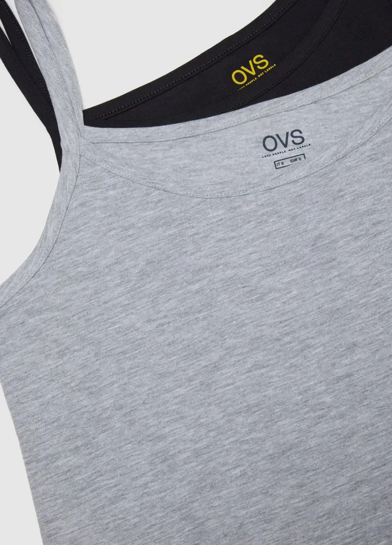 Bipack Canottiere In Misto Cotone Multicolor Regular Fit, Donna, Multicolor miniatura 2