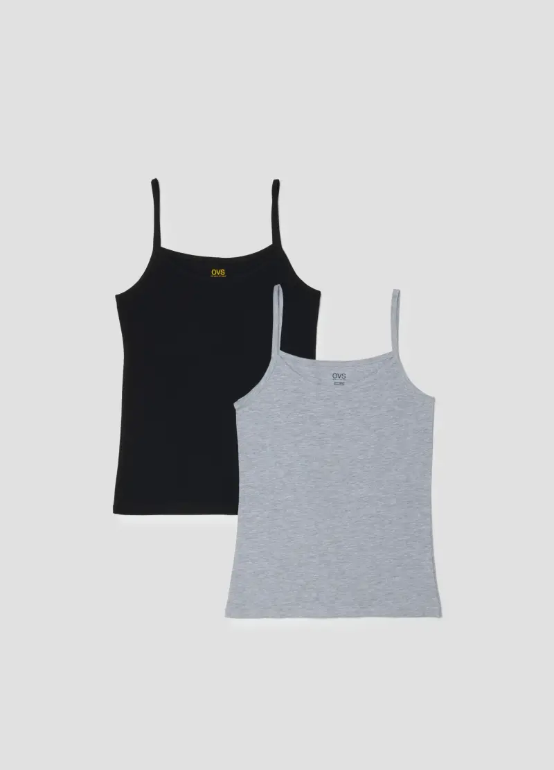 Bipack Canottiere In Misto Cotone Multicolor Regular Fit, Donna, Multicolor