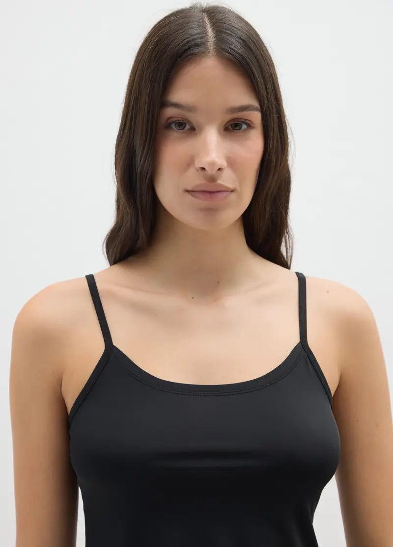 Bipack Canottiere Nero E Rosa In Tessuto Elasticizzato, Donna, Rosa miniatura 2