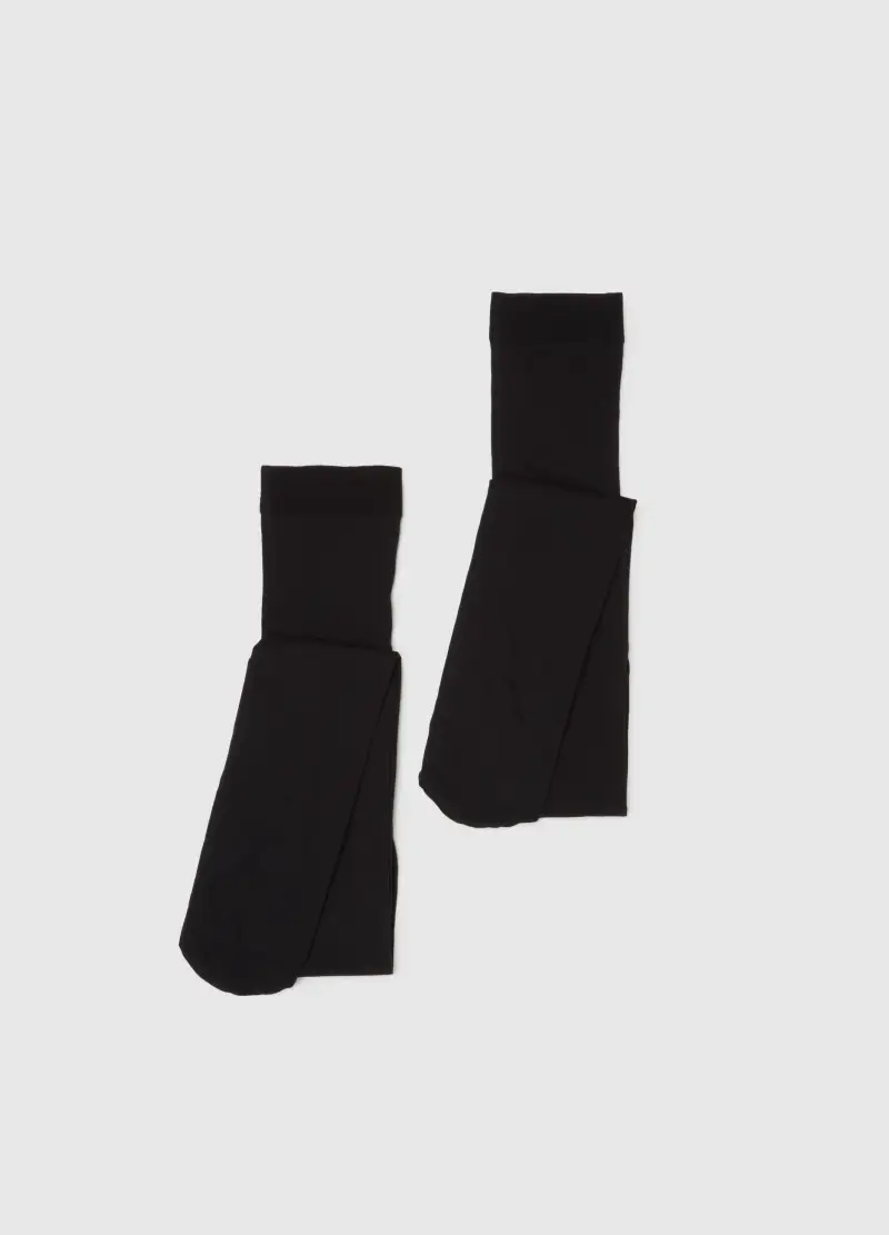 Bipack Collant Neri Elasticizzati Opachi, Donna, Nero miniatura 2